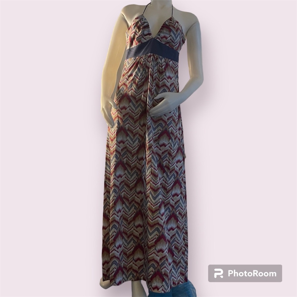 BCBG GENERATION HISBISCUS "HIK6B882" STRAP LONG MAXI COTTON DRESS S